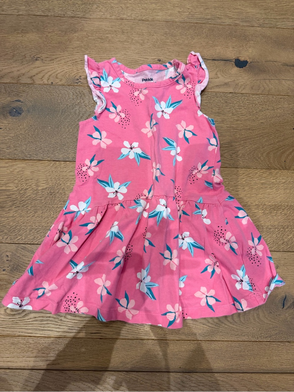 EUC Pink Floral Ruffle Sleeve Girls' Dress